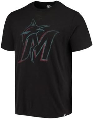 MLB Men's Distressed Imprint Match Team Color Primary Logo Word Mark T-Shirt
