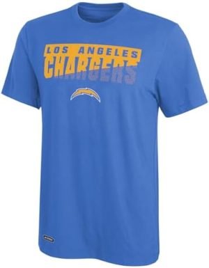 NFL Men's Scoreboard Dri-Tek Short Sleeve Tee, Los Angeles Chargers Small