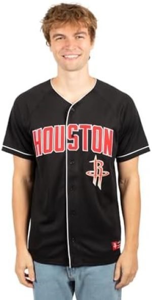 Ultra Game NBA Men's Mesh Button Down Baseball T-Shirt