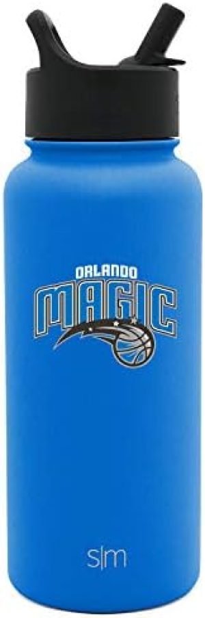 Simple Modern Officially Licensed NBA Water Bottle with Straw Lid Insulated Stainless Steel Thermos Gift | Summit Collection | 32oz