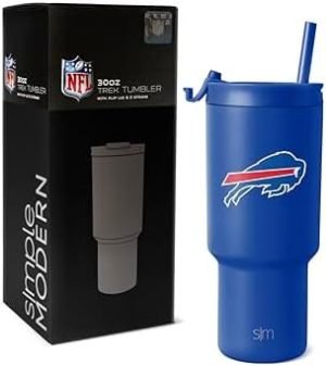 Simple Modern Officially Licensed NFL 30 oz Tumbler with Flip Lid and Straws | Insulated Cup Stainless Steel | Gifts for Men Women | Trek Collection