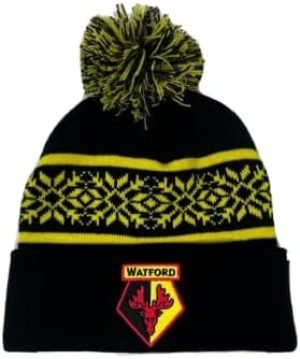 Watford FC Ski Hat - Football Gift - Snowflake Design, Multicolor, M