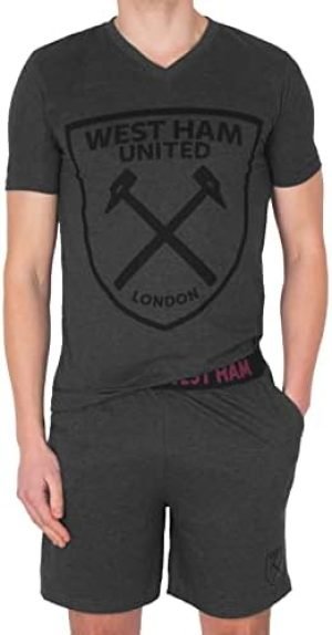 West Ham United FC Official Soccer Gift Mens Loungewear Short Pajamas