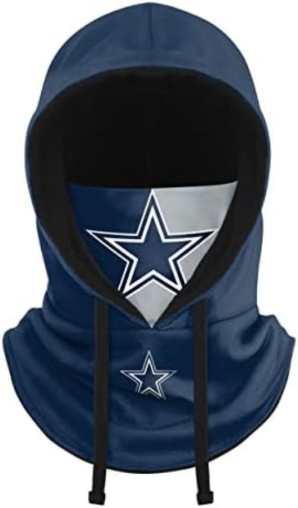 FOCO NFL unisex-adult Nfl Team Logo Drawstring Winter Cap Hooded Gaiter Balaclava Face Cover