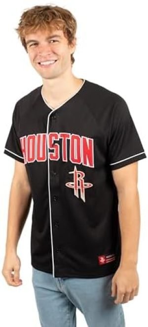 Ultra Game NBA Men’s Mesh Button Down Baseball T-Shirt – All Teams