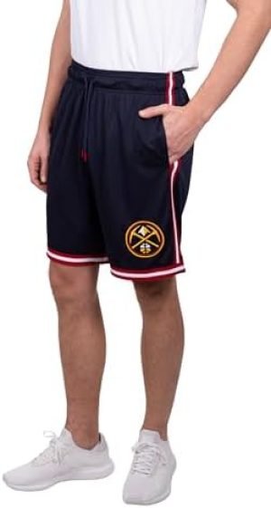Ultra Game NBA Denver Nuggets Active Knit 8″ Slam Training Shorts