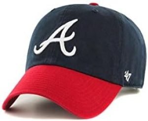 '47 Brand Atlanta Braves Navy Blue-Red Cleanup Adjustable Hat