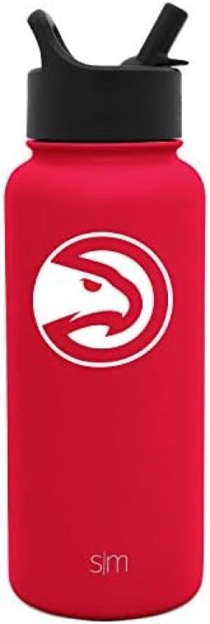 Simple Modern Officially Licensed NBA Water Bottle with Straw Lid Insulated Stainless Steel Thermos Gift | Summit Collection | 32oz