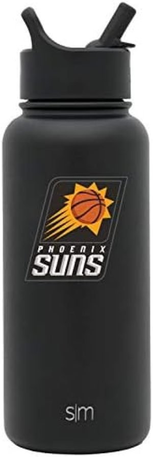 Simple Modern Officially Licensed NBA Water Bottle with Straw Lid Insulated Stainless Steel Thermos Gift | Summit Collection | 32oz