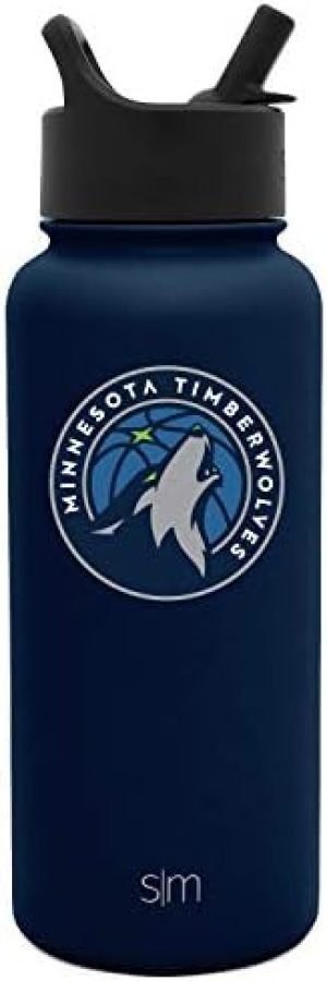 Simple Modern Officially Licensed NBA Water Bottle with Straw Lid Insulated Stainless Steel Thermos Gift | Summit Collection | 32oz