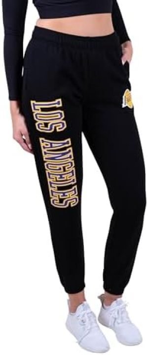 Ultra Game NBA Los Angeles Lakers Women’s Super Soft Active Fleece Sweatpants Joggers