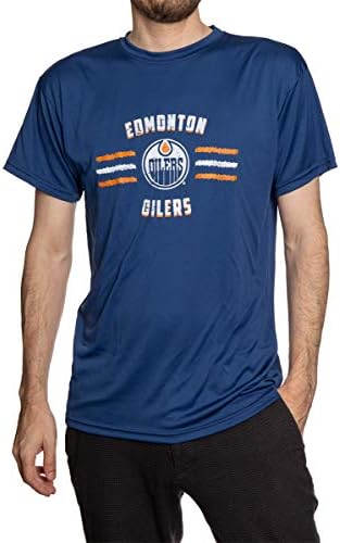 NHL Mens Distressed Lines Loose Fit Performance Rashguard Wicking