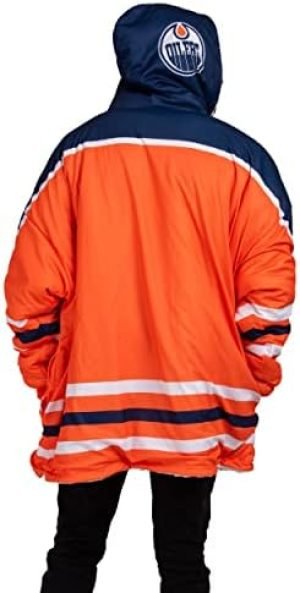 FOCO NHL Edmonton Oilers Reversible Oversized Sherpa Sweatshirt Hoodie