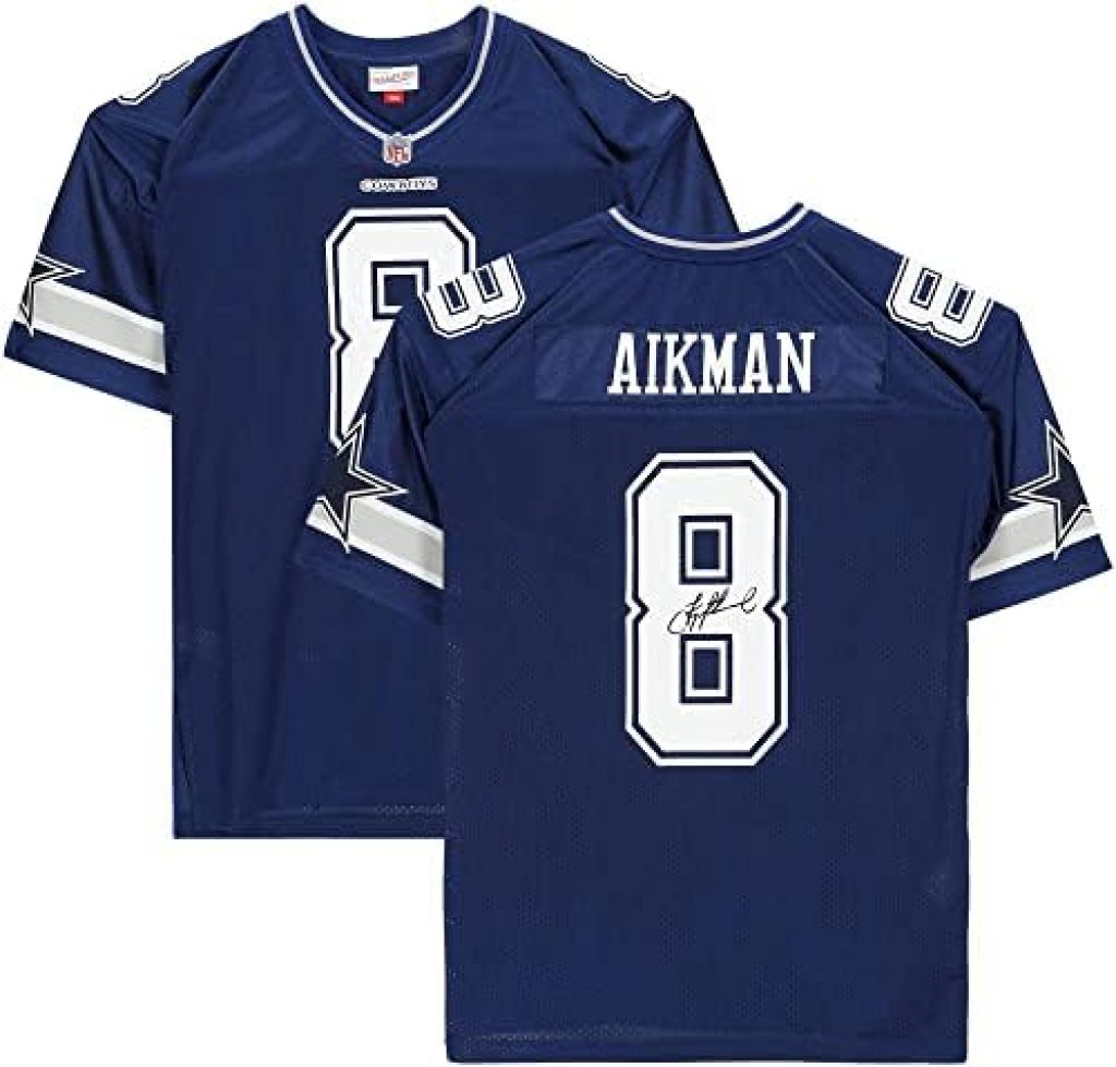 Troy Aikman Dallas Cowboys Autographed Mitchell & Ness Navy Authentic Jersey - Autographed NFL Jerseys