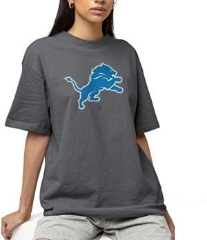 Hybrid Sports – NFL Detroit Lions Distressed Team Logo – Short Sleeve Fan Tee