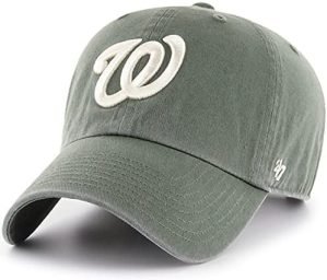 '47 MLB Moss Primary Logo Clean Up Adjustable Strap Hat Cap, Adult One Size Fits All