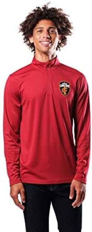 Ultra Game NBA Men's Super Soft Quarter Zip Long Sleeve T-Shirt