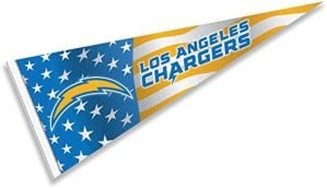 Los Angeles Chargers Nation USA Americana Stars and Stripes Pennant Banner Flag