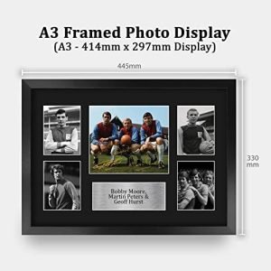 HWC Trading Bobby Moore Martin Peters & Geoff Hurst West Ham United Printed Gifts Signed Autograph Picture 16″ x 12″ Framed