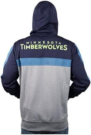 Ultra Game Minnesota Timberwolves Soft Fleece Full Zip Jacket Hoodie