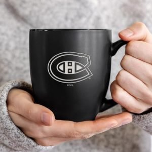 Rico Industries NHL Montreal Canadiens 16oz Laser Engraved Matte Ceramic Bistro Mug