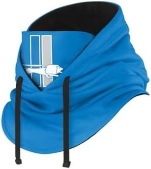 FOCO NFL Detroit Lions Drawstring Winter Hooded Gaiter Balaclava Face Cover