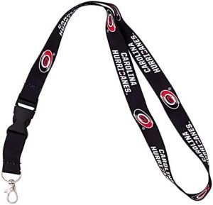 Desert Cactus Carolina Hurricanes NHL National Hockey League Car Keys ID Badge Holder Lanyard Keychain Detachable Breakaway Snap Buckle (Lanyard 2 - Black)