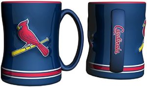 St. Louis Cardinals Coffee Mug - 14oz Sculpted Relief - Blue