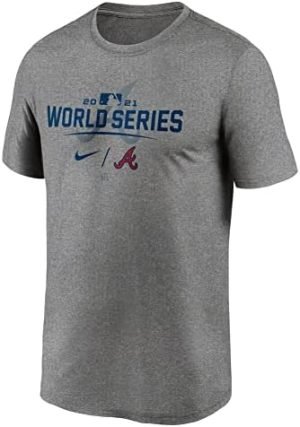 Nike Men's Atlanta Braves Gray 2021 World Series Bound Authentic Collection Dugout T-Shirt