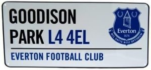 Everton FC Goodison Road Metal Street Sign