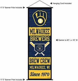 MLB Milwaukee Brewers Banner and Scroll Sign