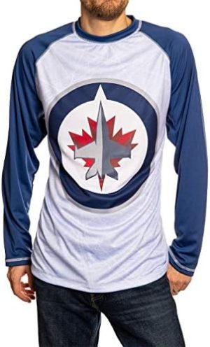 NHL Mens Long Sleeve Performance Active Wear Rash Guard Shirt