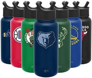 Simple Modern Officially Licensed NBA Water Bottle with Straw Lid Insulated Stainless Steel Thermos Gift | Summit Collection | 32oz