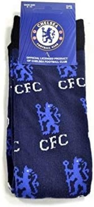 Chelsea FC Adult Dress Socks Size 8-11 - All Over Print - Authentic EPL