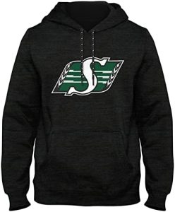 Bulletin Saskatchewan Roughriders CFL Poly Express Twill Logo Hoodie - Black Melange