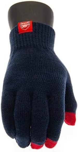 Arsenal FC Adult Knitted Gloves – Touchscreen Compatible – Authentic EPL