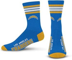 For Bare Feet Men's NFL 4-Stripe Deuce Performance Crew Socks