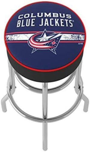 Trademark Gameroom NHL Columbus Blue Jackets Chrome Bar Stool with Swivel