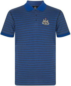 Newcastle United FC Official Soccer Gift Mens Yarn Dye Marl Striped Polo Shirt