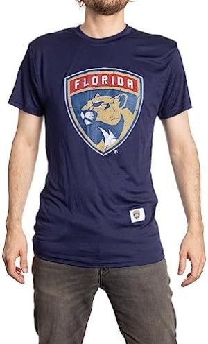 NHL Mens Loose Fit Performance Rashguard Wicking Short Sleeve Shirt