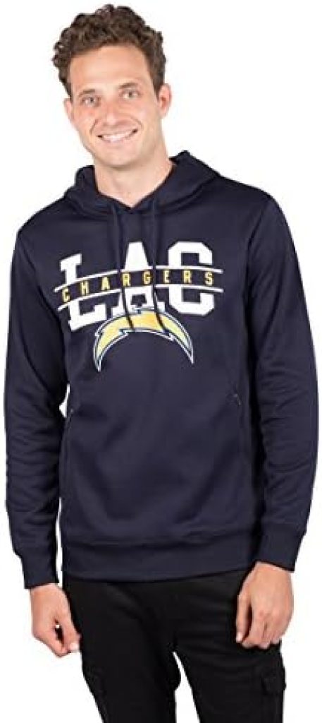 Ultra Game NFL Men's Soft Fleece Hoodie Pullover Sweatshirt With Zipper Pockets