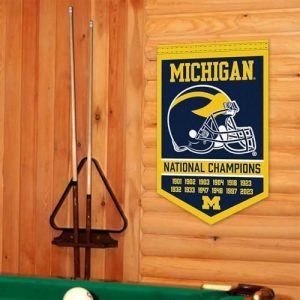 Michigan Wolverines 12 Time 12x Football National Champions Banner