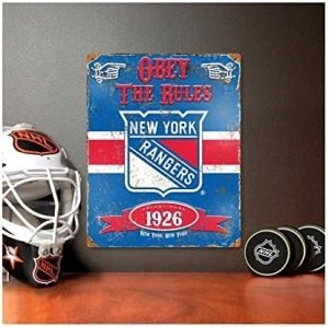 Party Animal NHL New York Rangers Embossed Metal Vintage Pub Signs
