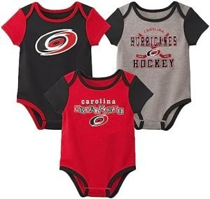 Outerstuff Carolina Hurricanes 3-Pack Newborn Infant Baby Bodysuit Onesie