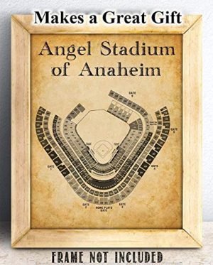 Baseball Decor – Angel Stadium Baseball Seating Chart – Baseball Wall Decor 11×14 Unframed Art Print
