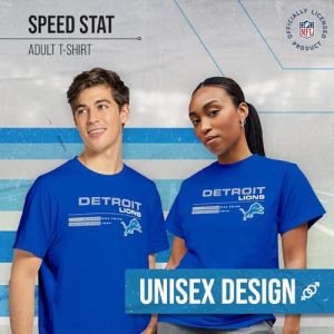 Team Fan Apparel Adult NFL Detroit Lions Speed Stat Sheet T-Shirt