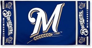 WinCraft MLB Milwaukee Brewers MLB Milwaukee Brewers Fiber Beach Towel 9lb 30" x 60", Multi Color, na