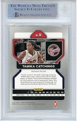Tamika Catchings Signed 2022 Panini Prizm WNBA Basketball Card Beckett Authentic Indiana Fever Autograph Sports Memorabilia