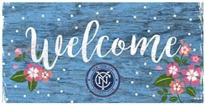 Fan Creations MLS New York City FC Unisex New York City FC Welcome Floral Sign, Team Color, 6 x 12