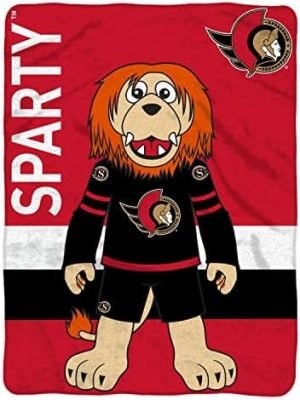 Sleep Squad NHL Ottawa Senators Sparty 60” x 80” Raschel Plush Blanket